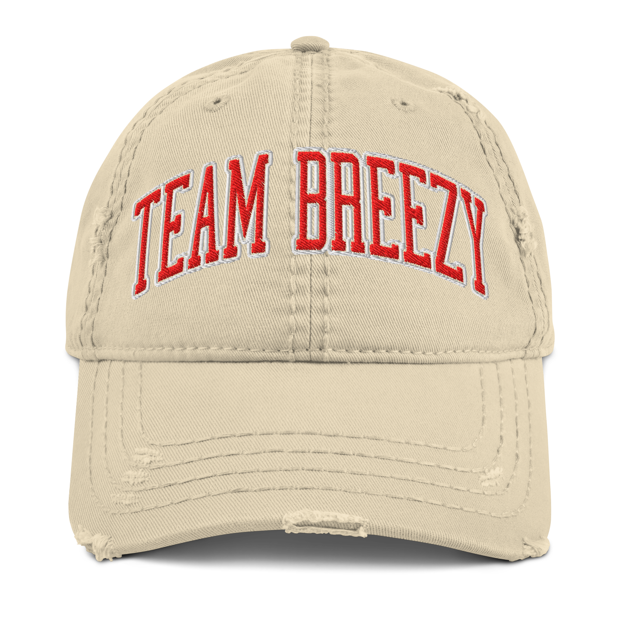 Unisex Beige Logo Style Baseball Cap Distressed Brim Distressed Logo Ball Cap – Roldorf & Co main image 2