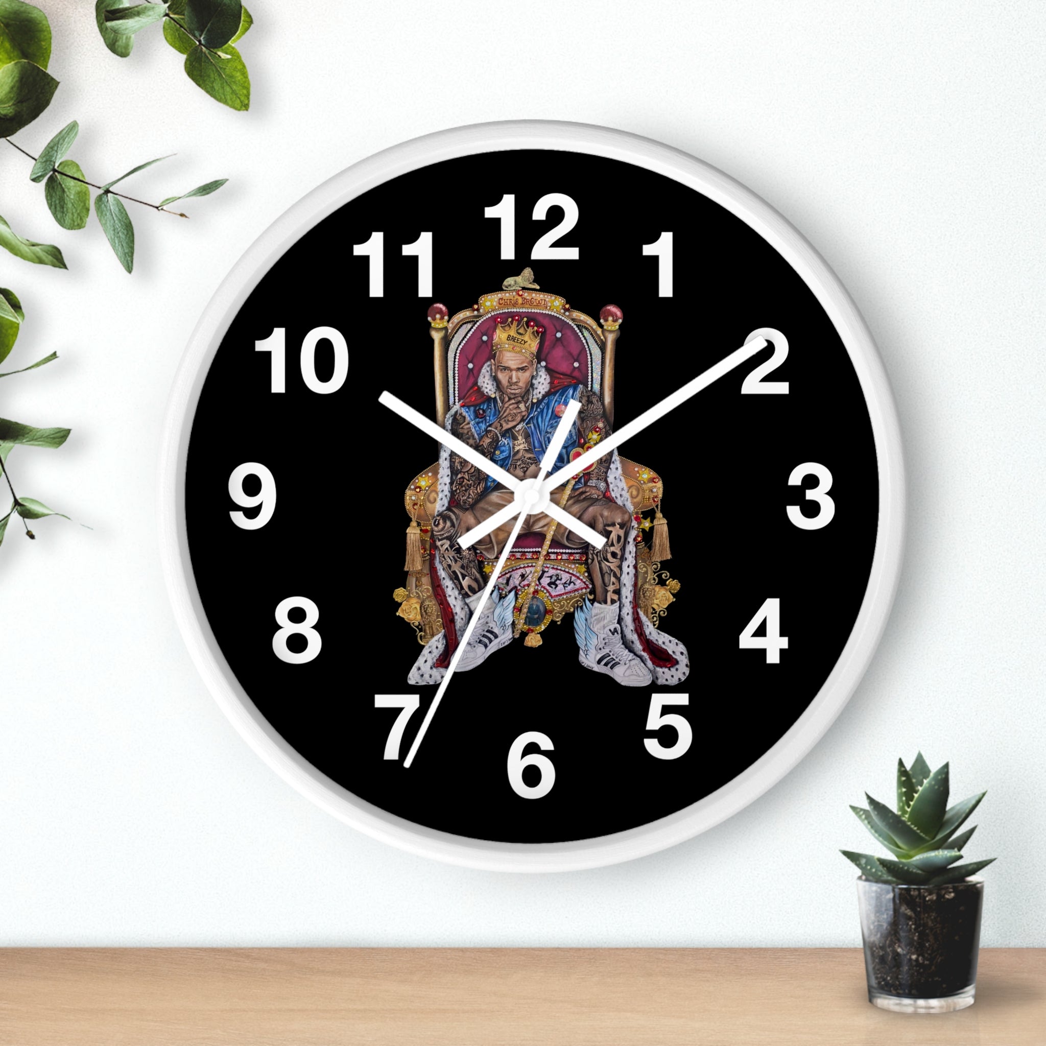 "20 YEARS OF CHRIS BROWN" BY ERICA KRISSY Wall Clock