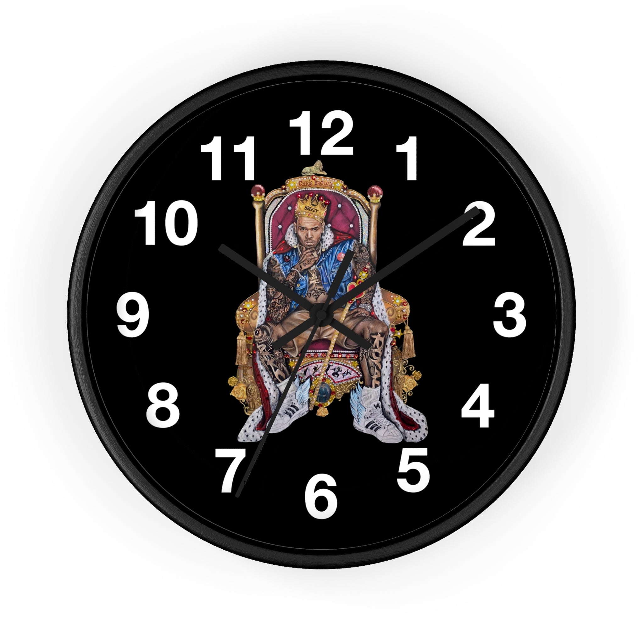 "20 YEARS OF CHRIS BROWN" BY ERICA KRISSY Wall Clock