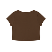 BROWN ALBUM Women's Solid Color Slim Crop T-Shirt