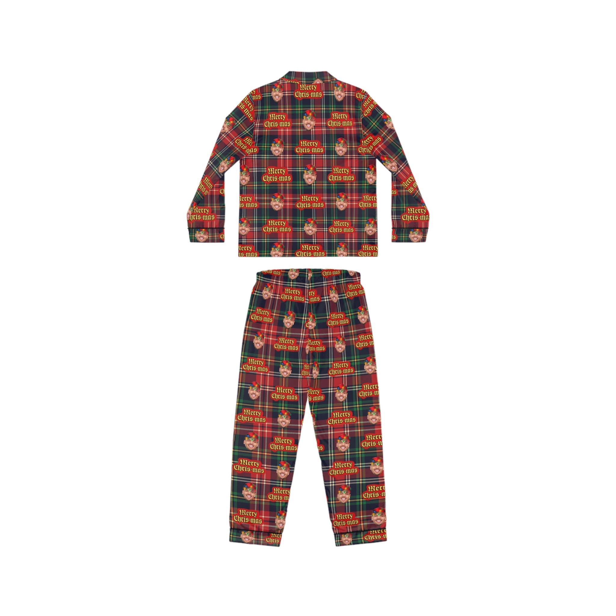 MERRY CHRIS-MAS PLAID WOMEN'S SATIN PAJAMAS