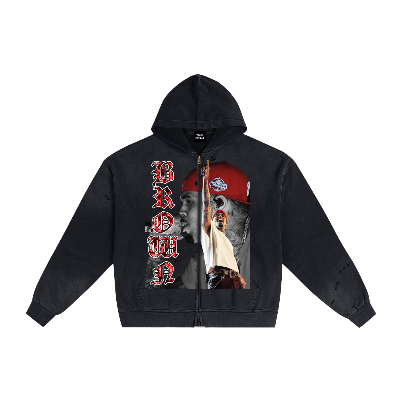 BANDANA BROWN ZIP HOODIE