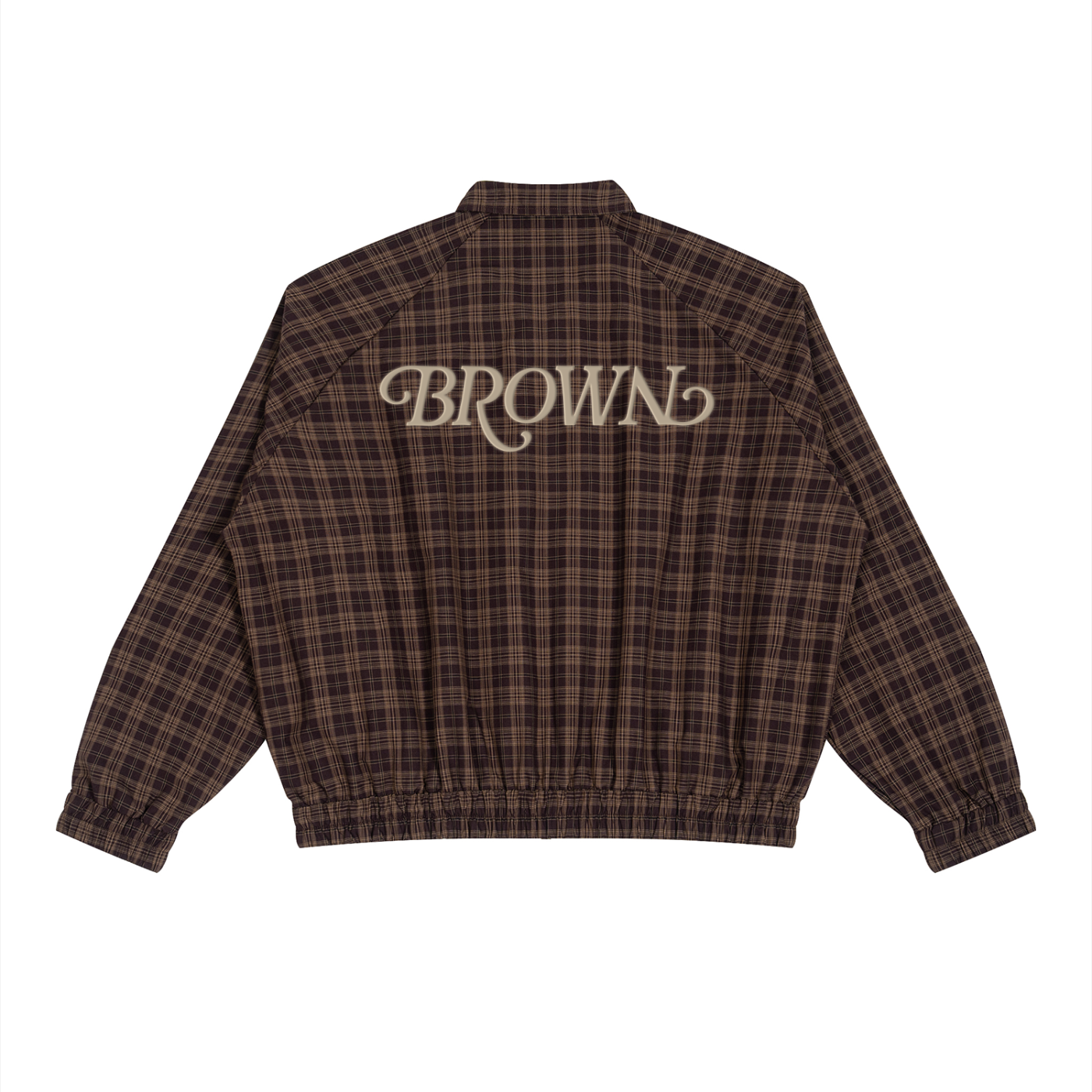 B.R.O.W.N. Unisex Plaid Full-Zip Track Jacket