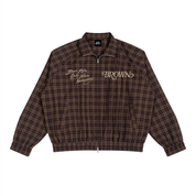 B.R.O.W.N. Unisex Plaid Full-Zip Track Jacket