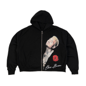 PREMIUM RHINESTONE BREEZY ROSE CROPPED HOODIE