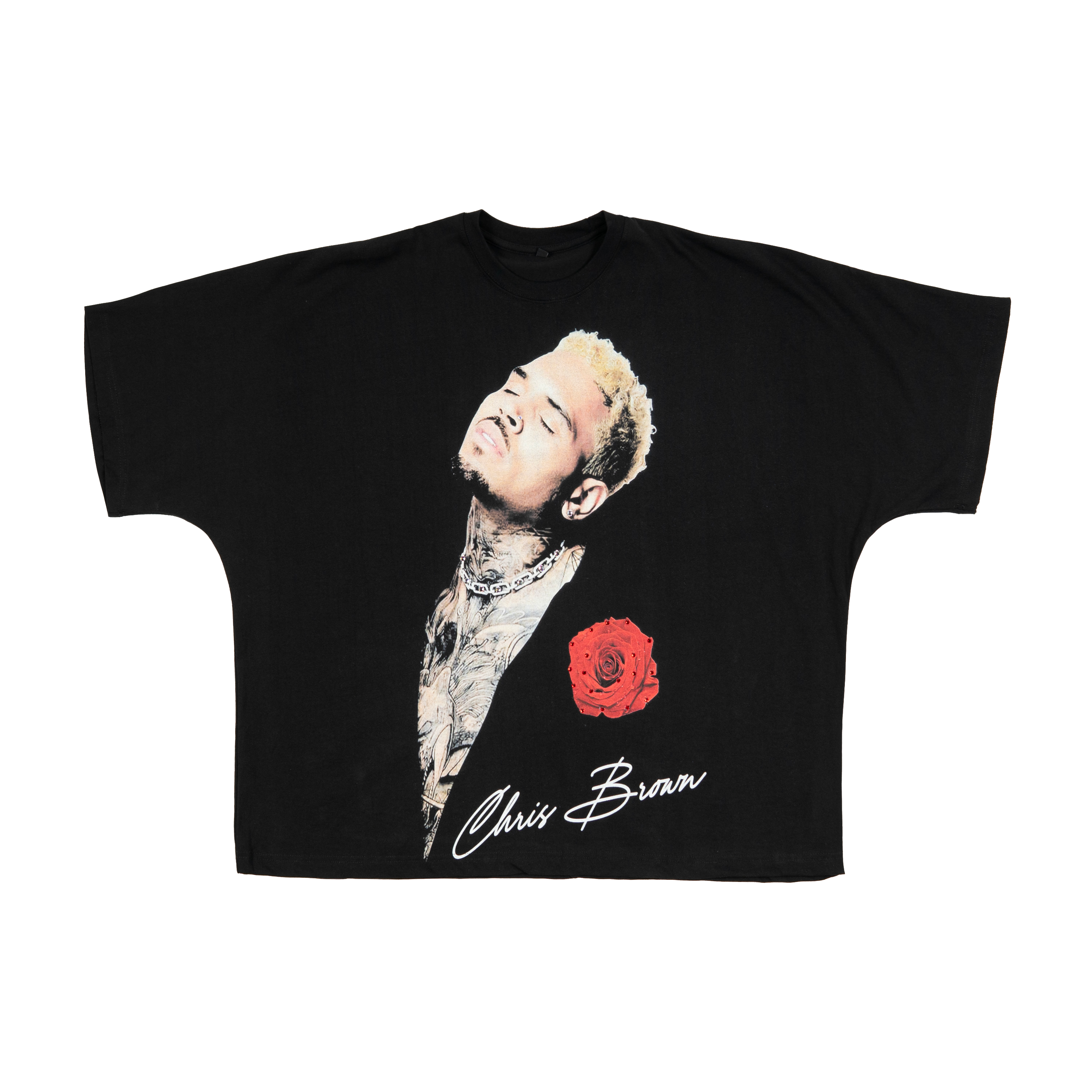 PREMIUM RHINESTONE BREEZY ROSE S/S CROPPED MEN'S TEE