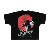 PREMIUM RHINESTONE BREEZY ROSE S/S CROPPED MEN'S TEE