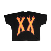 PREMIUM RHINESTONE BREEZY BOWL FLAME S/S CROPPED MEN'S T-SHIRT