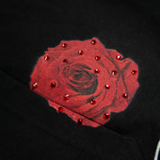 PREMIUM RHINESTONE BREEZY ROSE CROPPED HOODIE