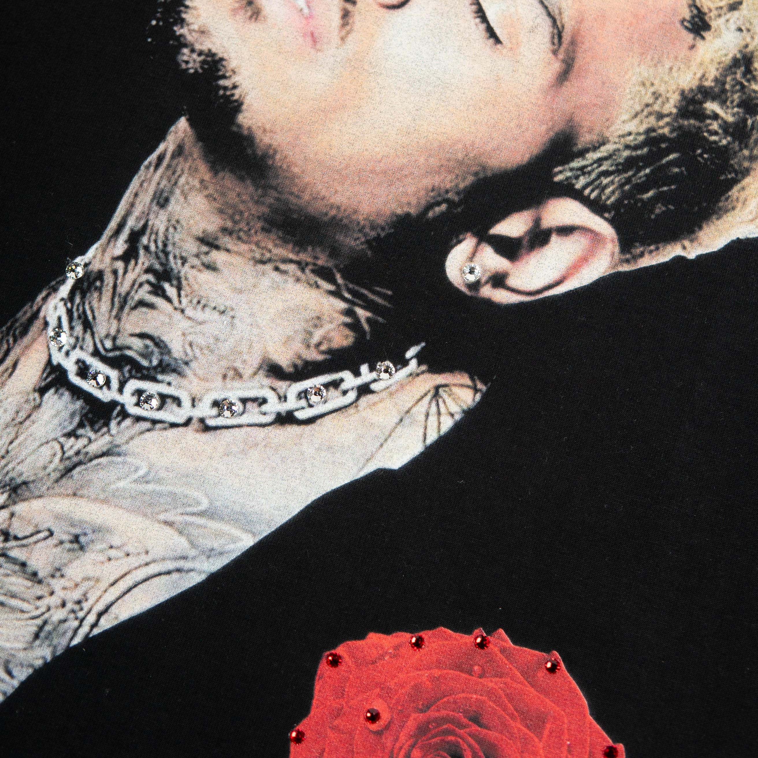 PREMIUM RHINESTONE BREEZY ROSE CROPPED HOODIE