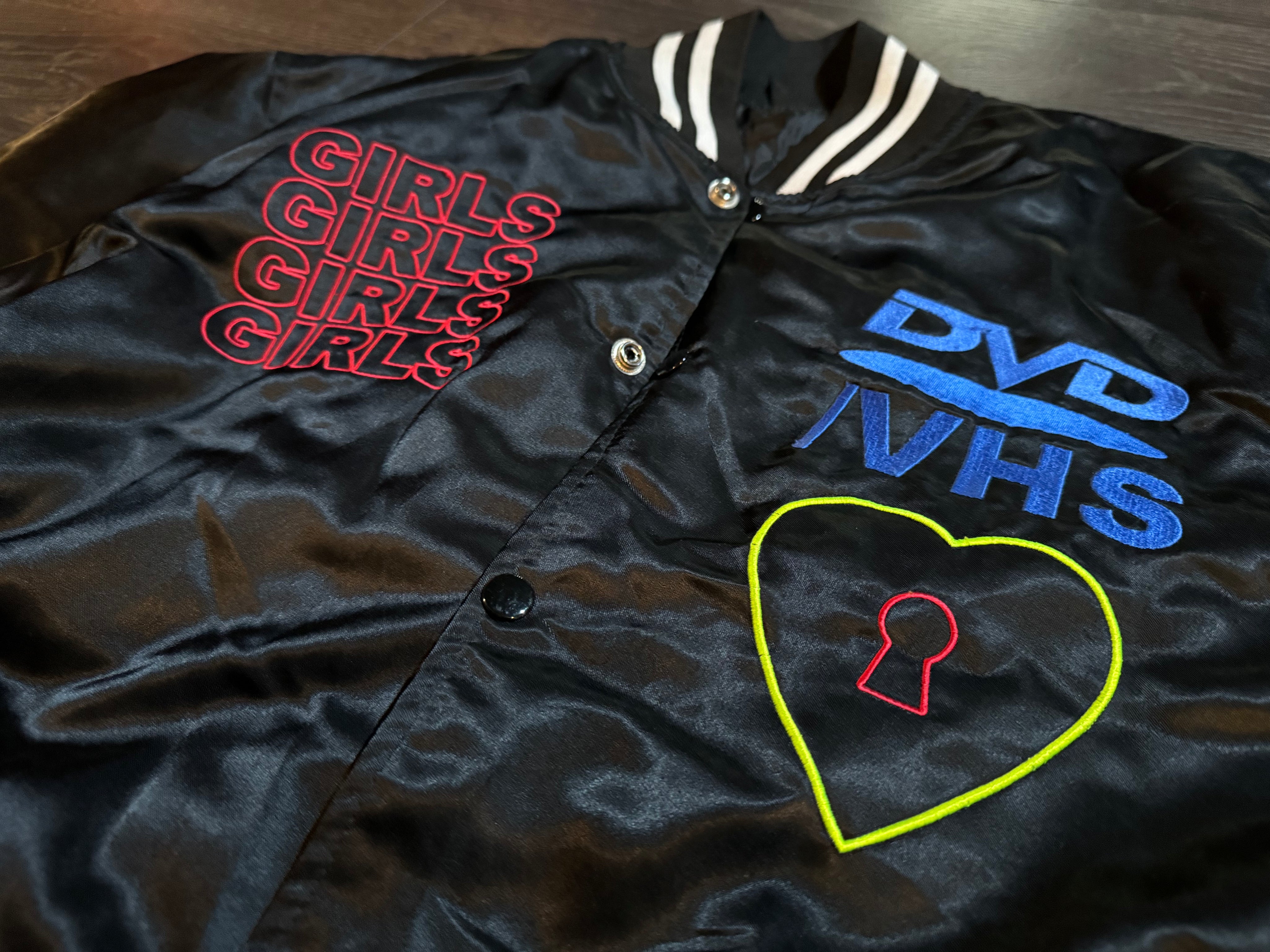 Girls Girls Girls DVD Silk Varsity Jacket – Chris Brown’s Exclusive Collection