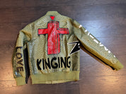 Chris Brown x Ron Bass Faux Leather Bomber Jacket – Size Large