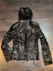 Phillip Plein Leather Hooded Jacket