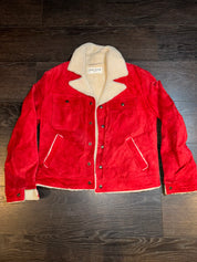 Saint Laurent Red Sherpa-Lined Workman’s Jacket – Worn by Chris Brown