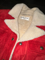 Saint Laurent Red Sherpa-Lined Workman’s Jacket – Worn by Chris Brown