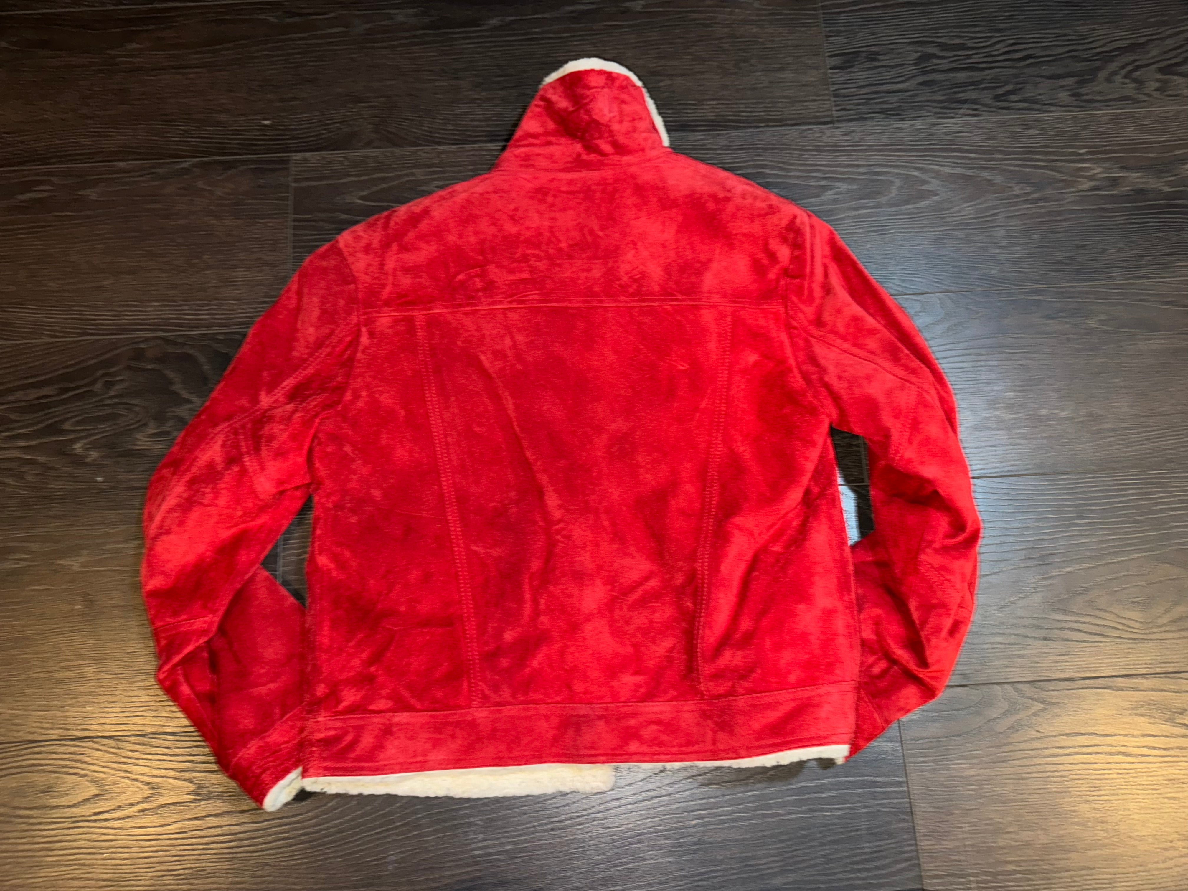 Saint Laurent Red Sherpa-Lined Workman’s Jacket – Worn by Chris Brown