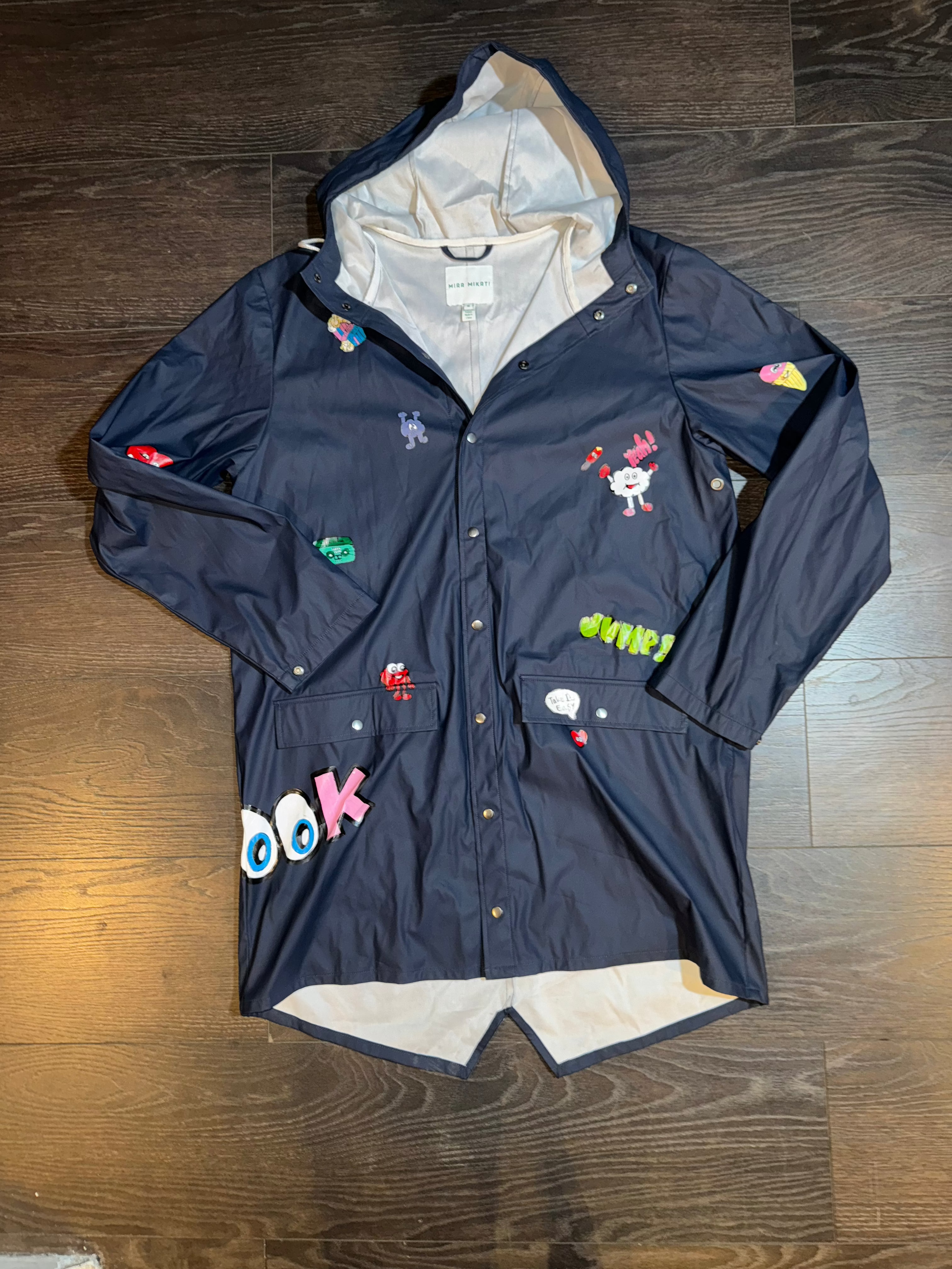 Mira Mikati Cartoon Printed Rain Jacket – Size Medium – Worn by Chris Brown