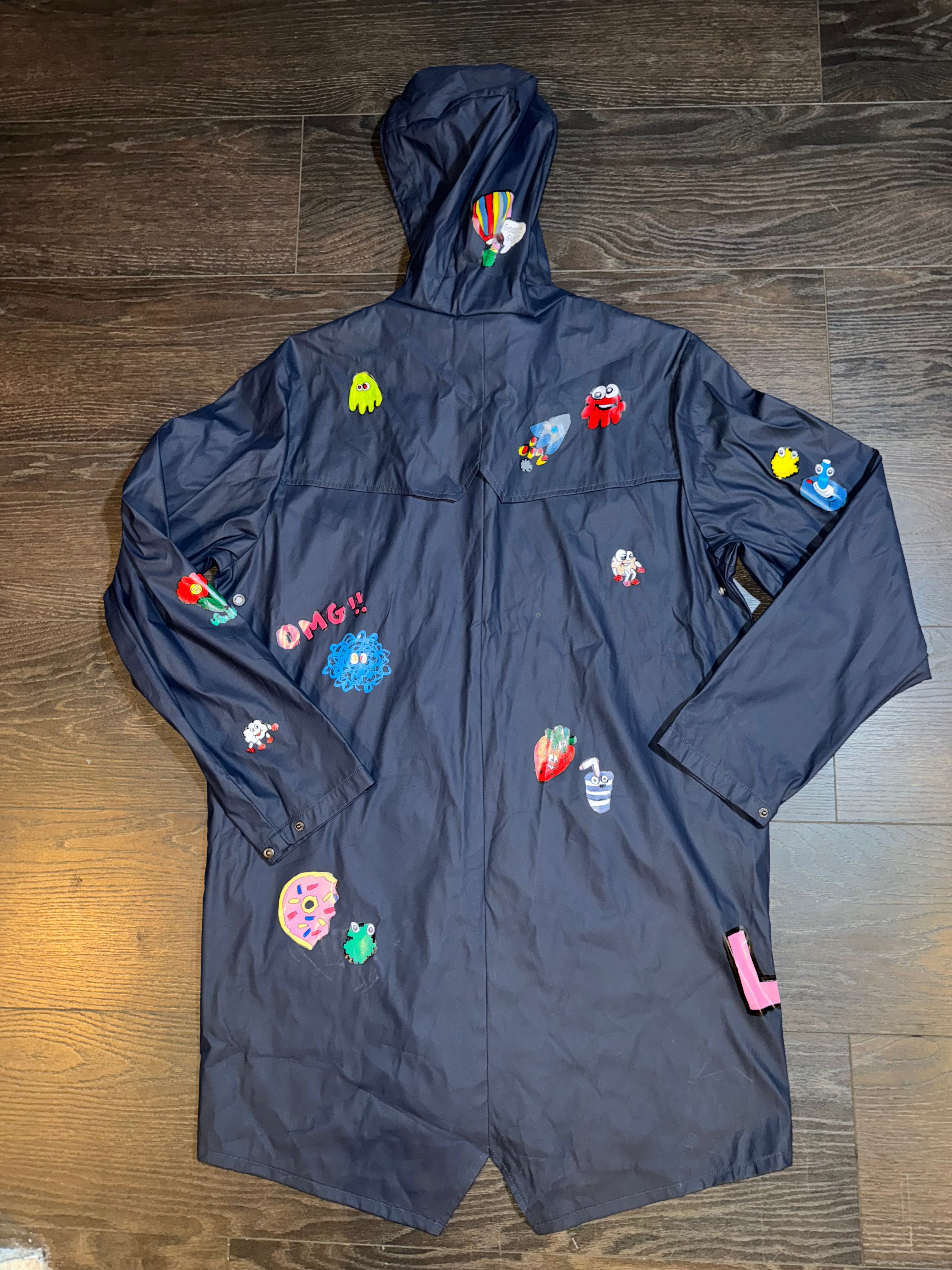 Mira Mikati Cartoon Printed Rain Jacket – Size Medium – Worn by Chris Brown