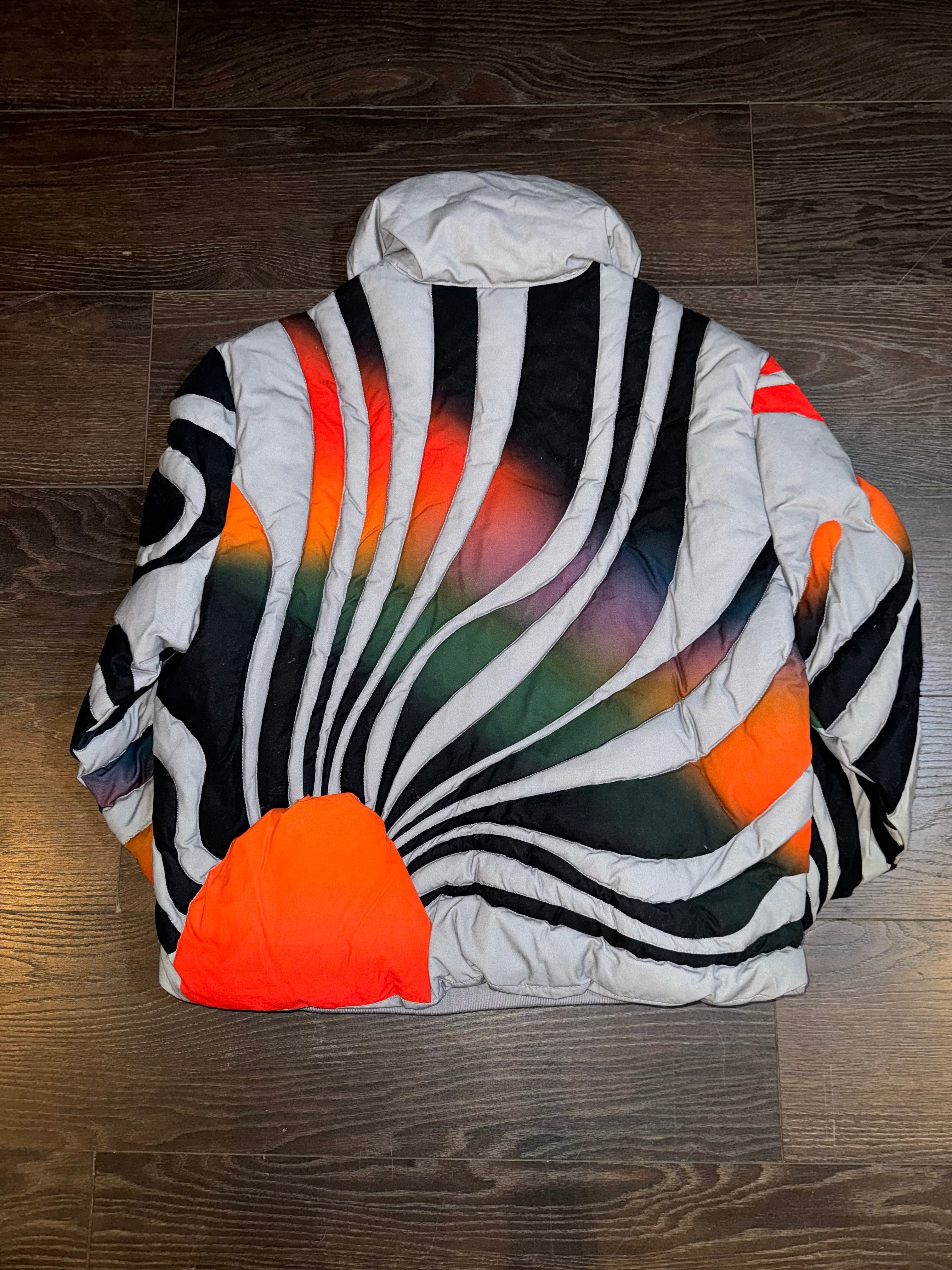 Chris Brown’s ERL Sunset Puffer Jacket – Black & Grey (Size Large)