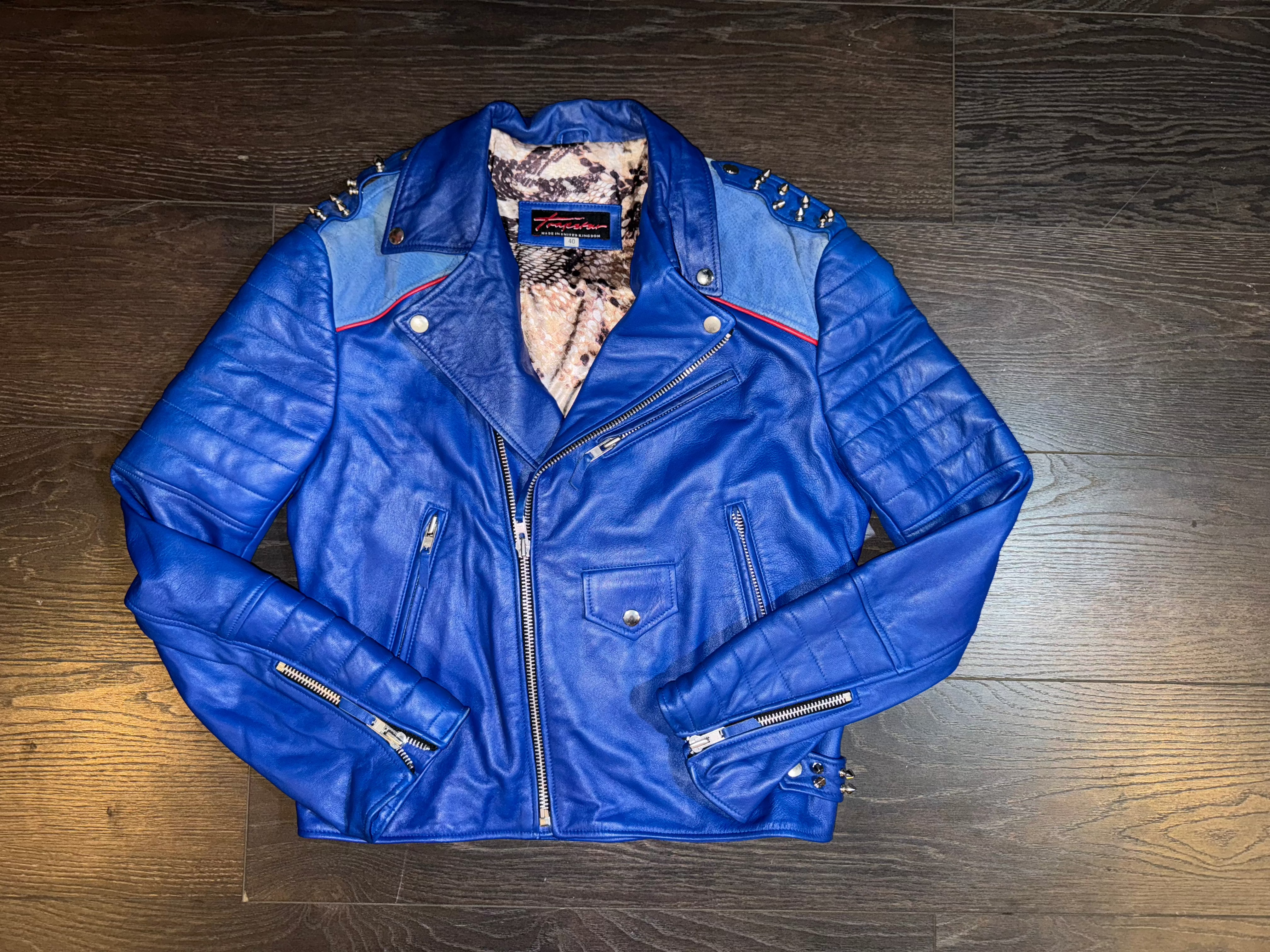 Rare vintage trap star UK blue moto jacket