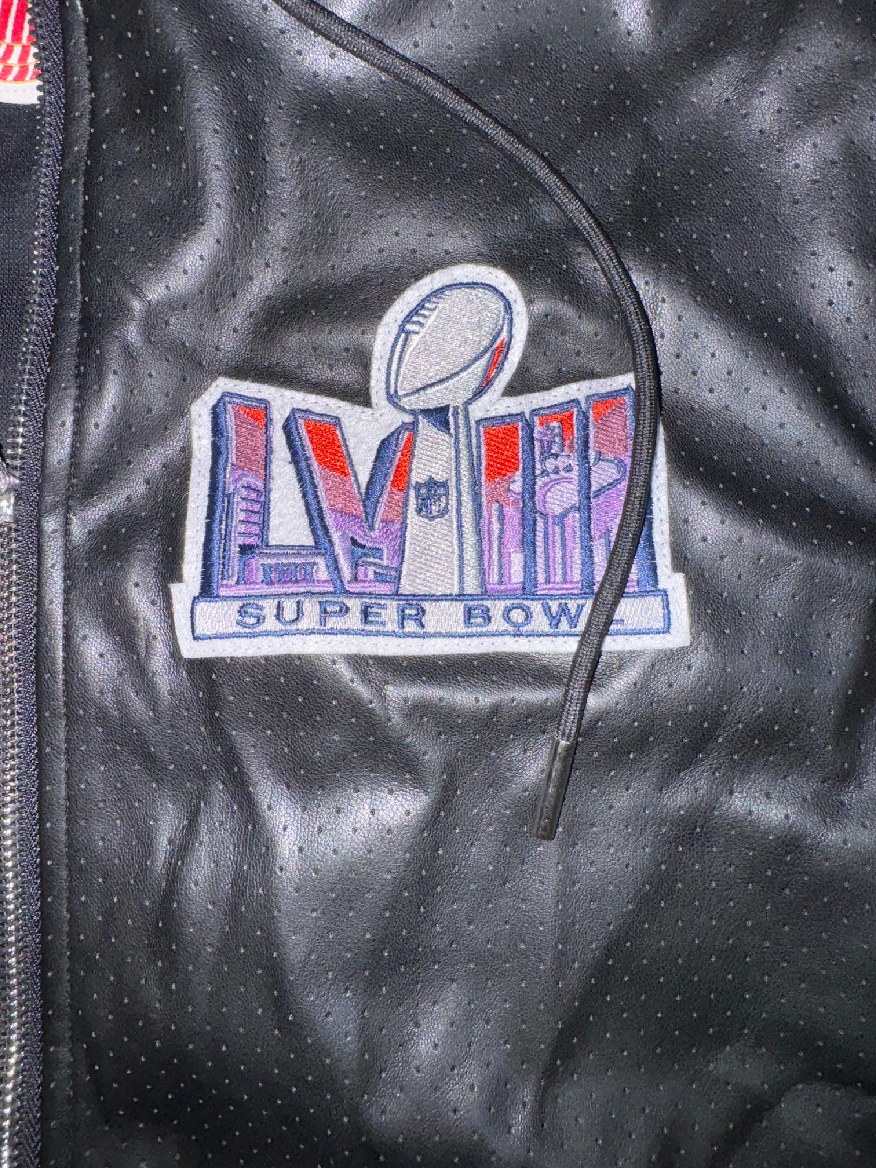 Jeff Hamilton - Super Bowl LVIII hooded leather jacket - Xl