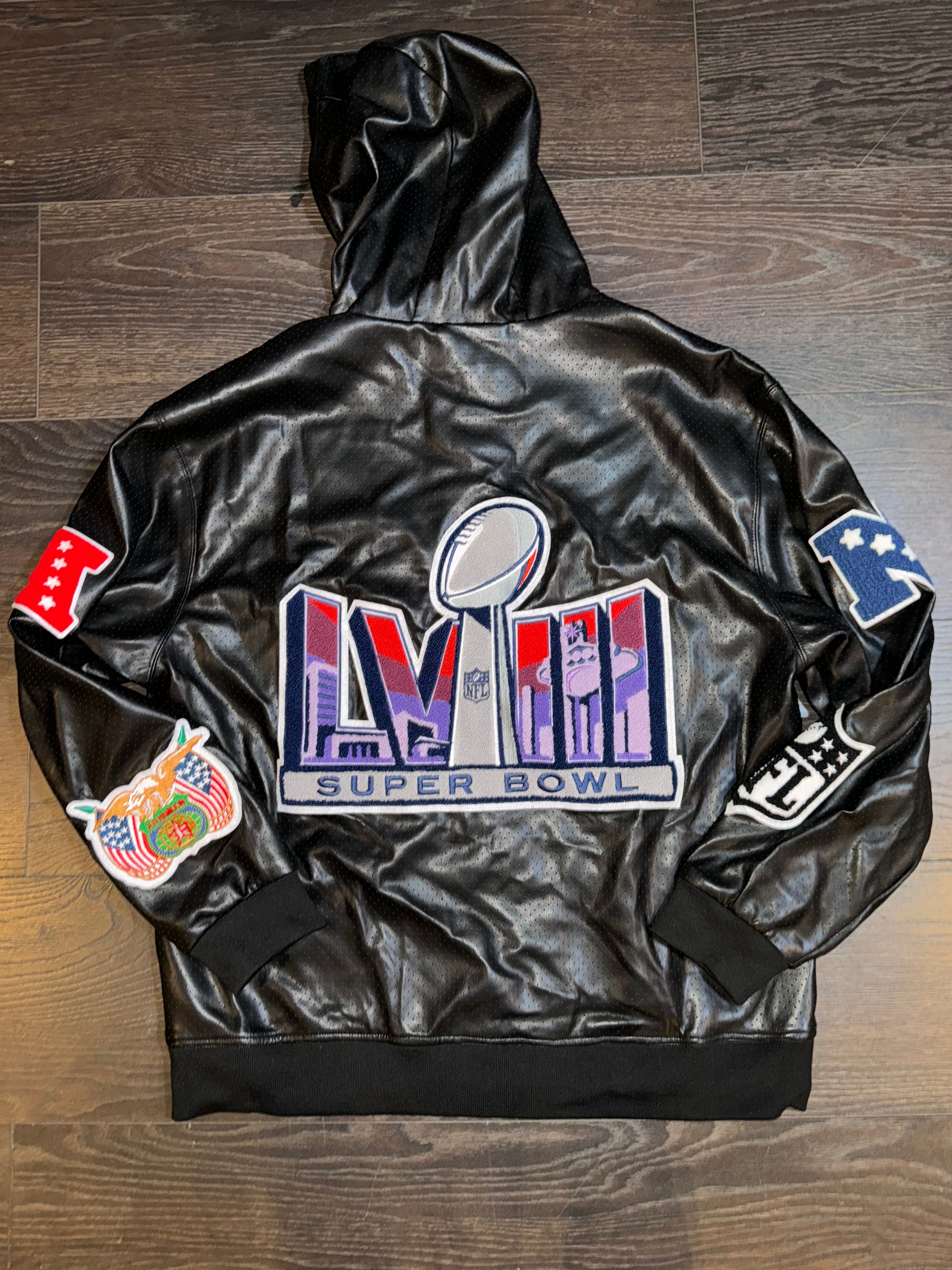 Jeff Hamilton - Super Bowl LVIII hooded leather jacket - Xl