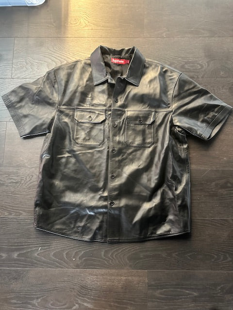 Chris Brown Supreme Leather shirt