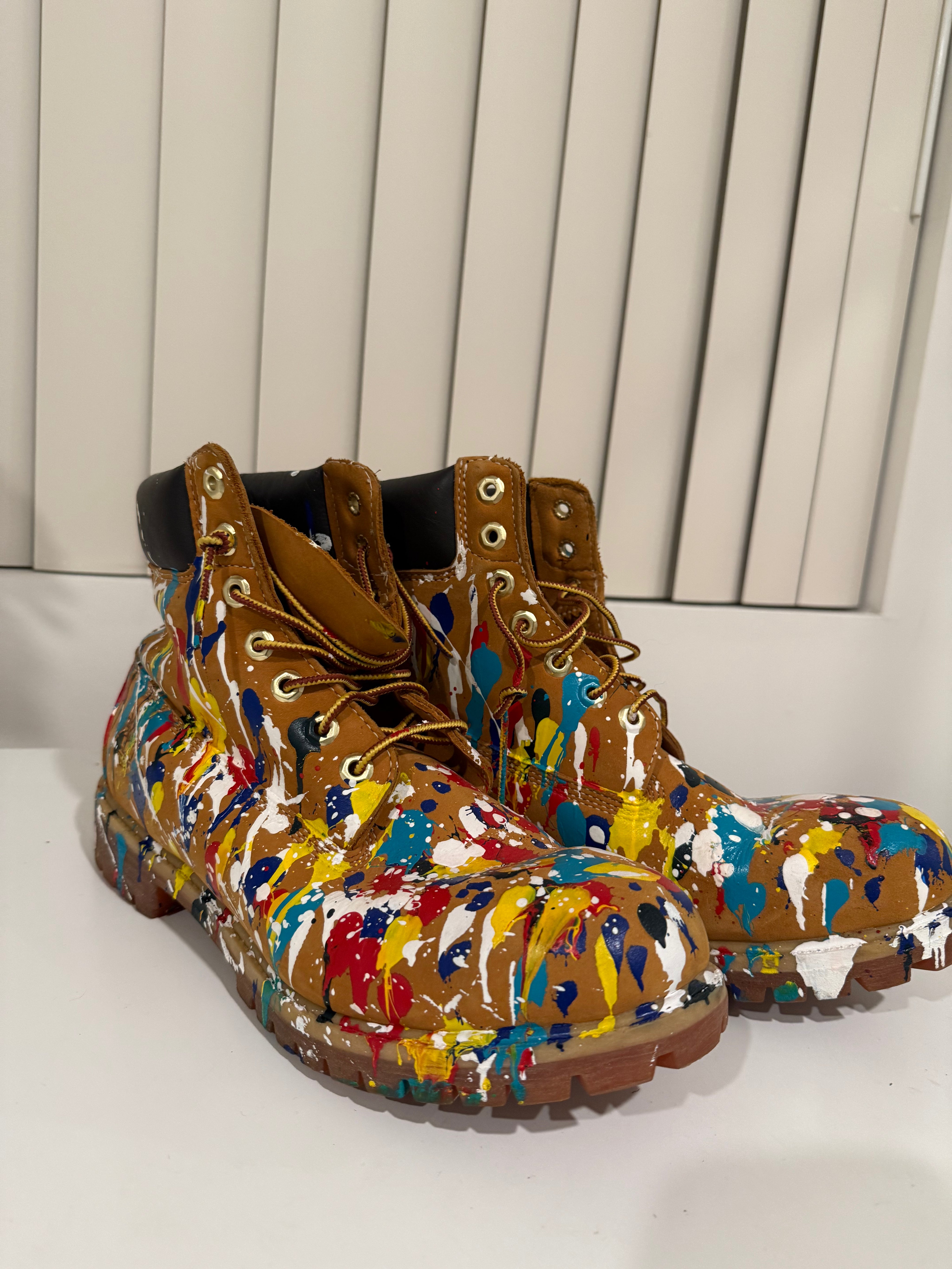 Chris Brown Worn Painted Timbs