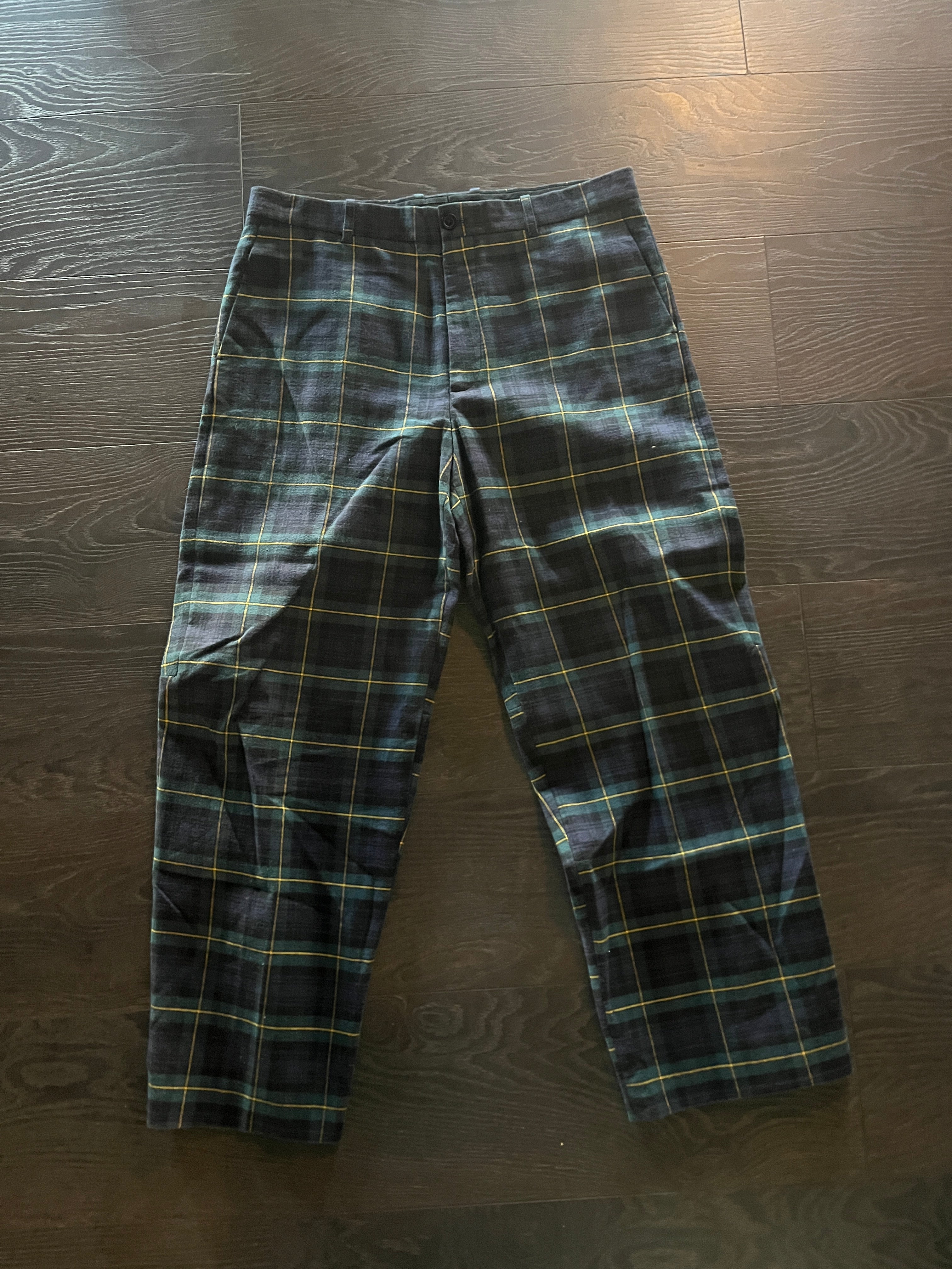 Balenciaga Green Plaid Pants