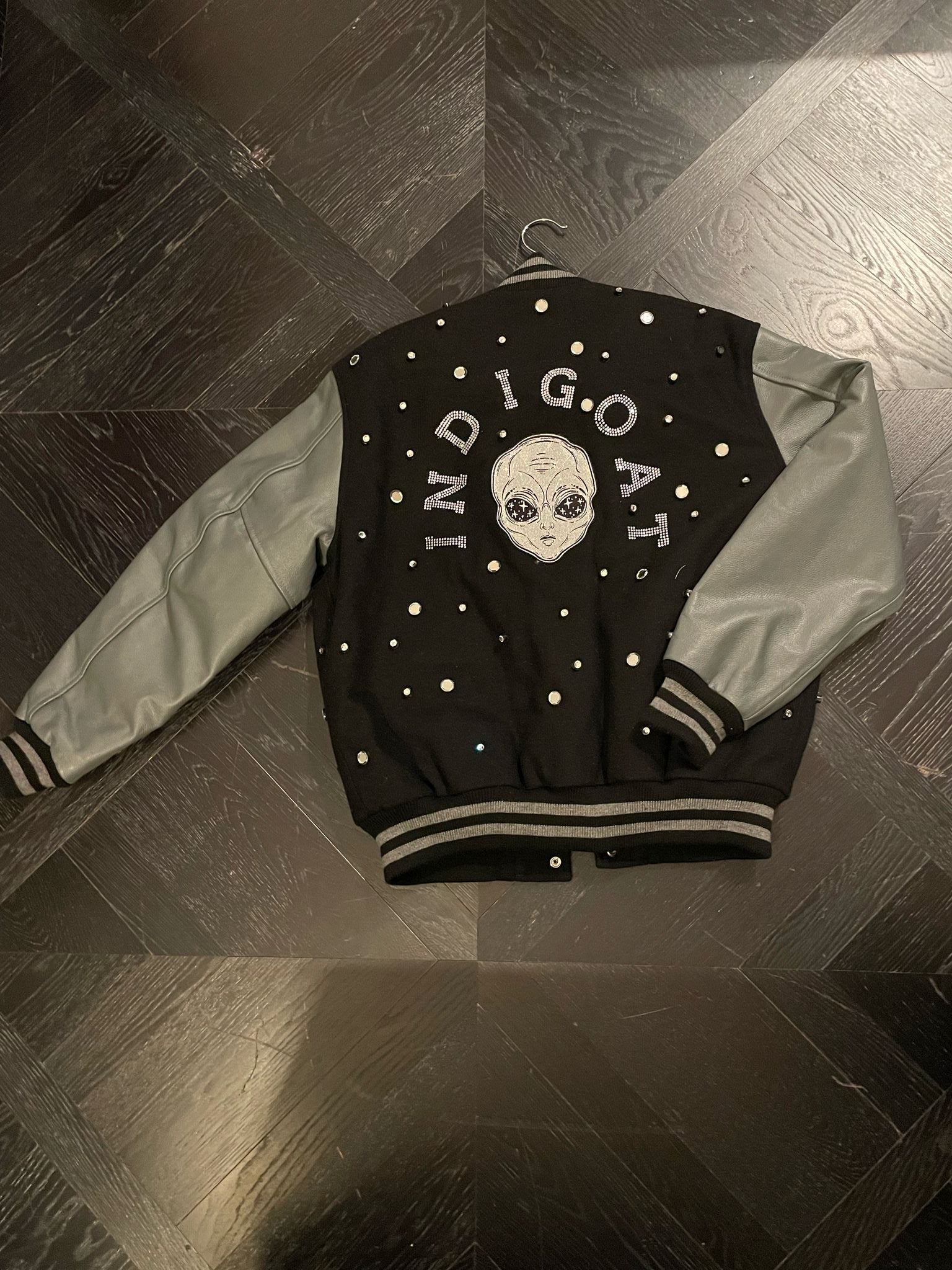 Chris Brown Varsity Indigoat Jacket Black & Grey