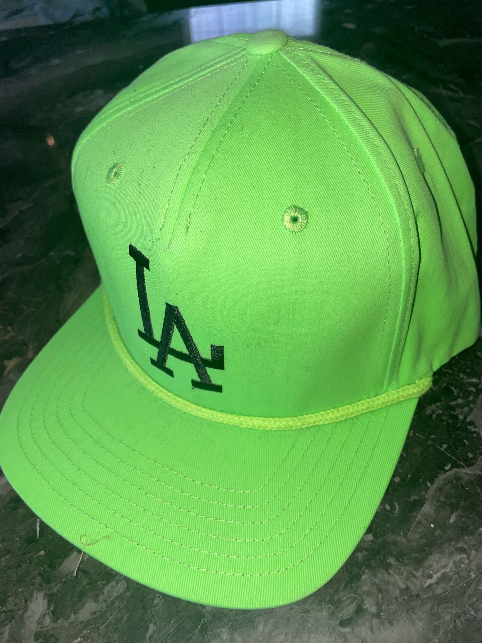 Chris Brown's Rehearsal Worn LA Lime Green Snapback