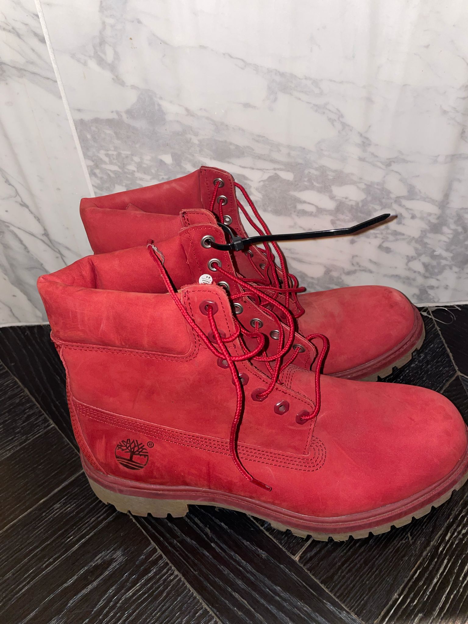 Chris Brown Timberland Red Boots