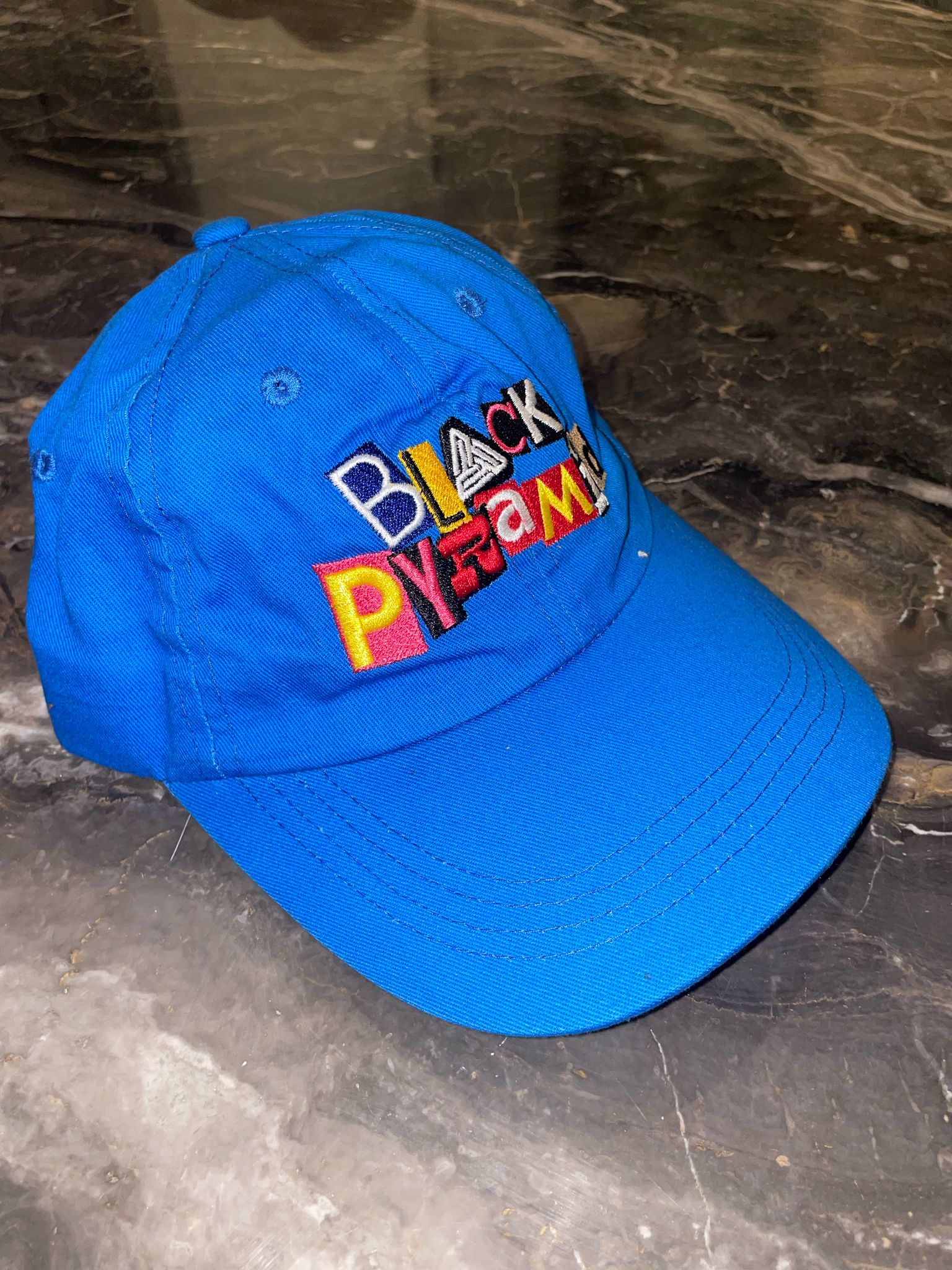 Chris Brown Black Pyramid Blue Hat