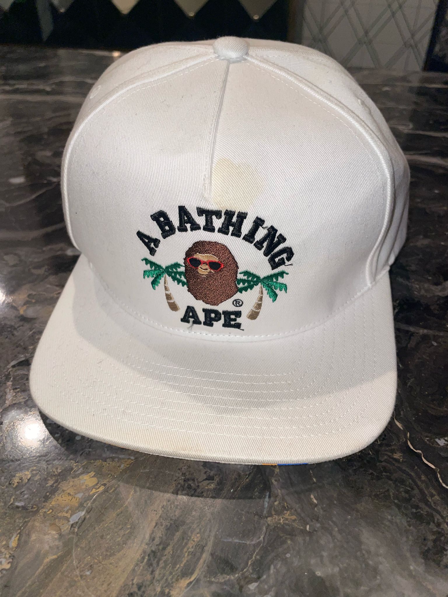 Chris Brown Bape White Hat