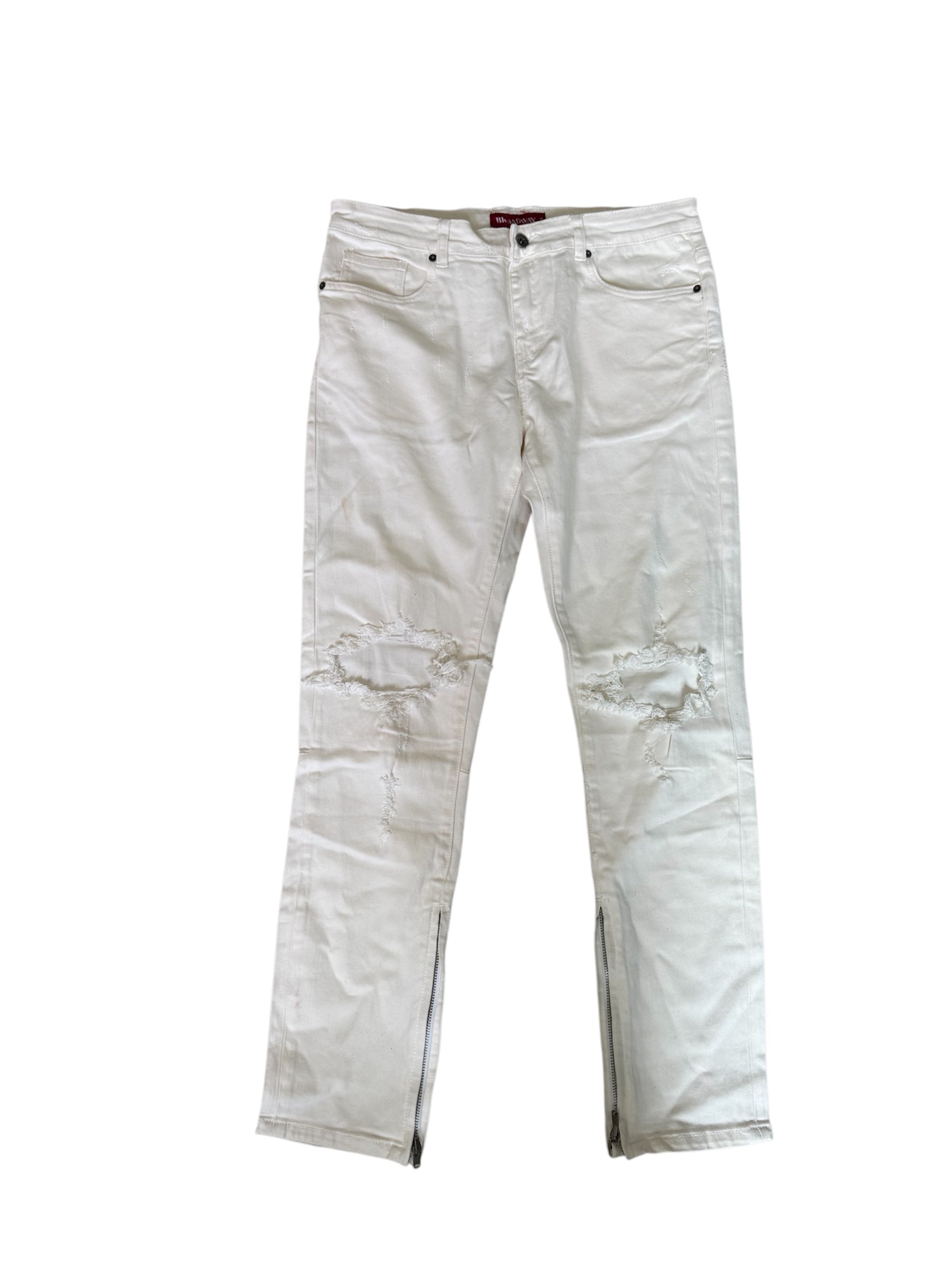 Chris Brown White Denim Jeans