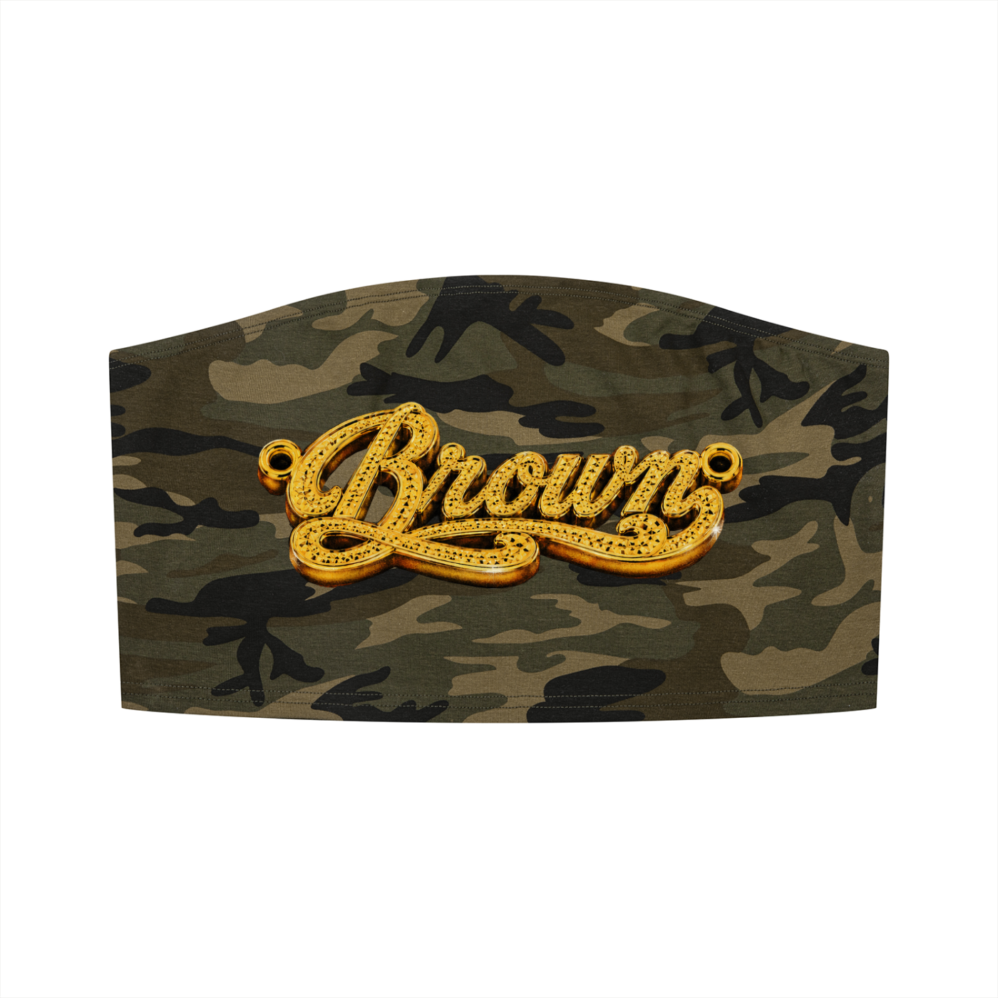 BROWN NAMEPLATE Women’s Camo Cropped Tube Top