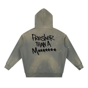 LOOK AT ME NOW 15TH ANNIVERSARY Vintage Washed Frayed Fleece Hoodie