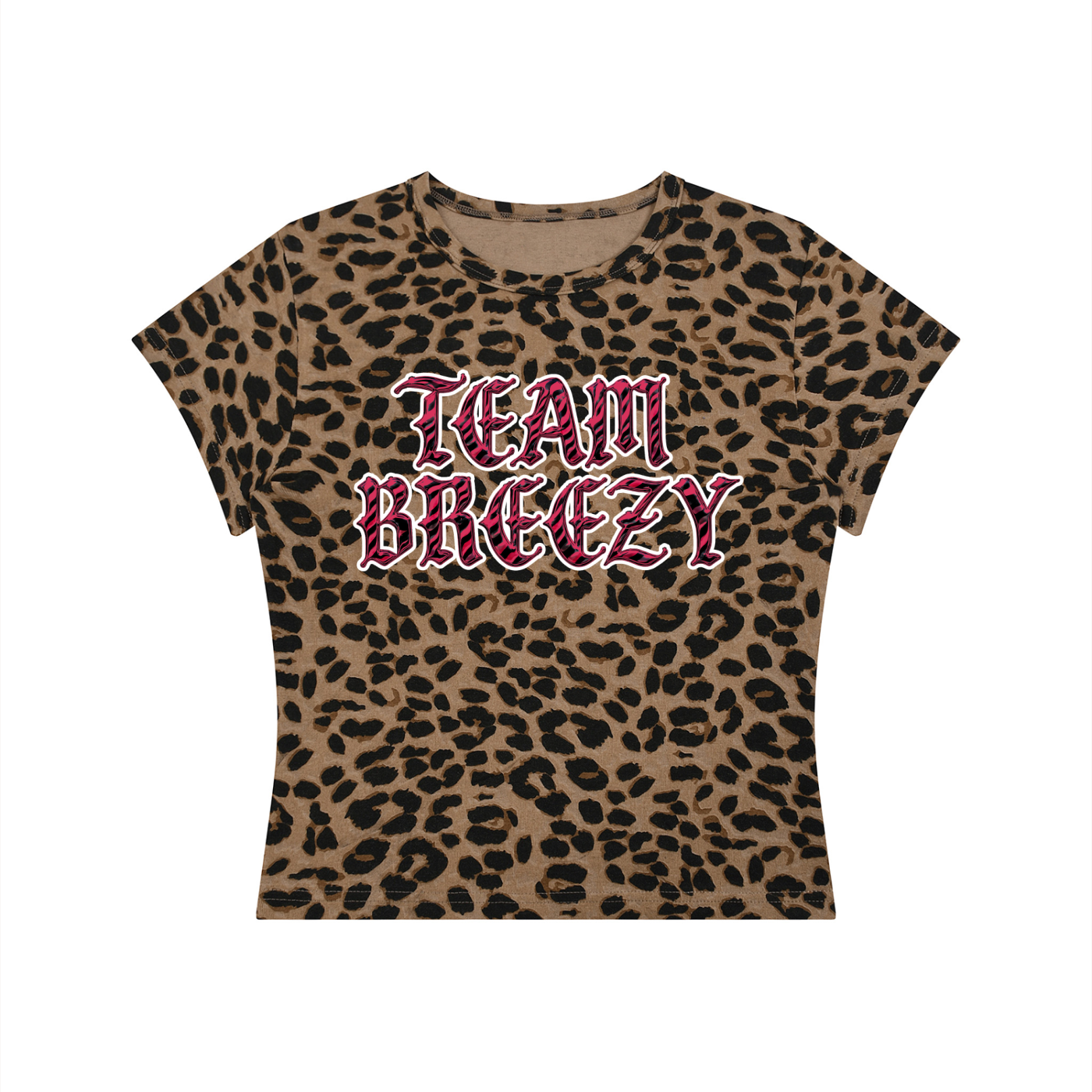TEAM BREEZY SAFARI Women’s Leopard Print Crop T-Shirt