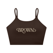 BROWN ALBUM Spaghetti Strap Yoga Sports Bra