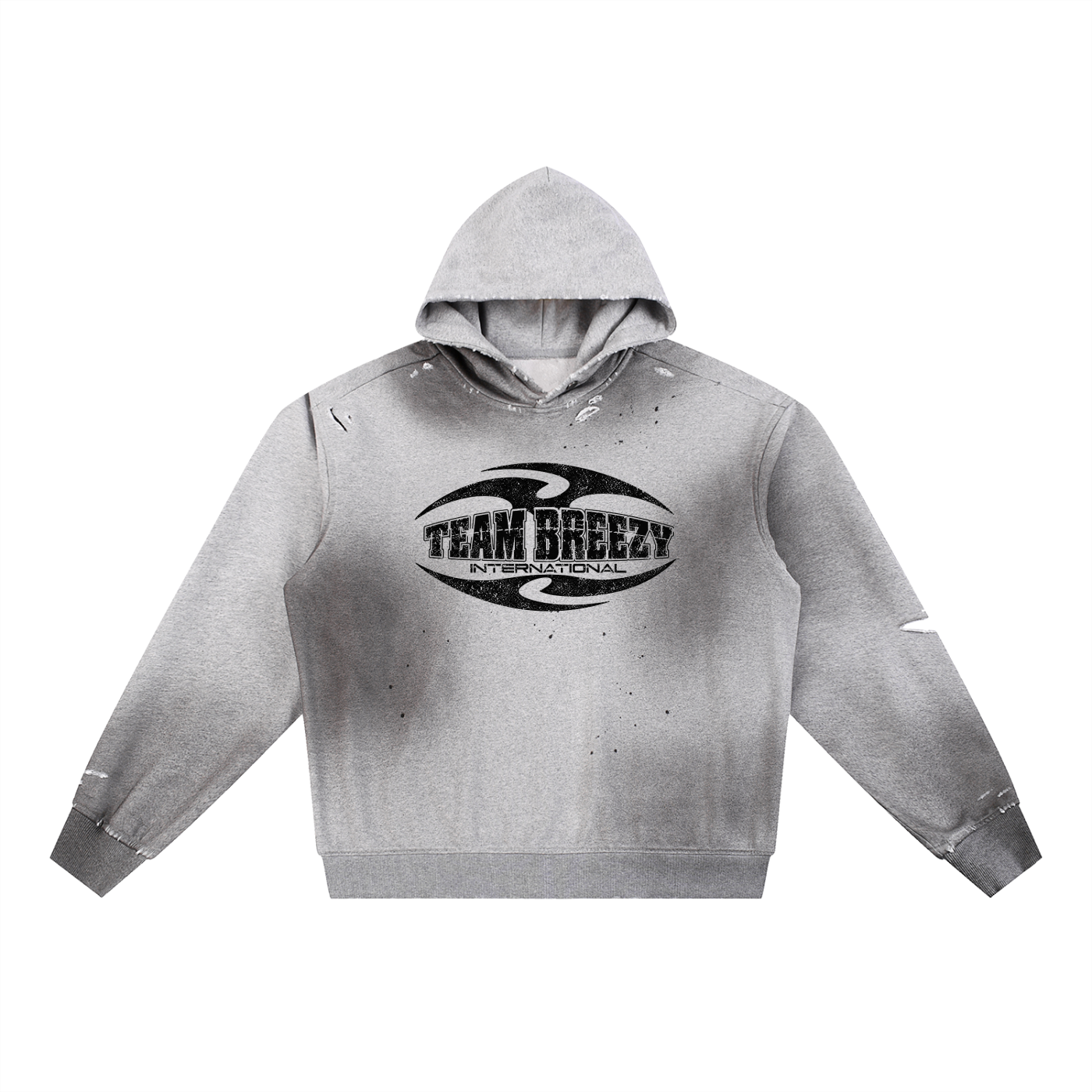 TEAM BREEZY CYCLE Sun Fade Frayed Fleece Hoodie