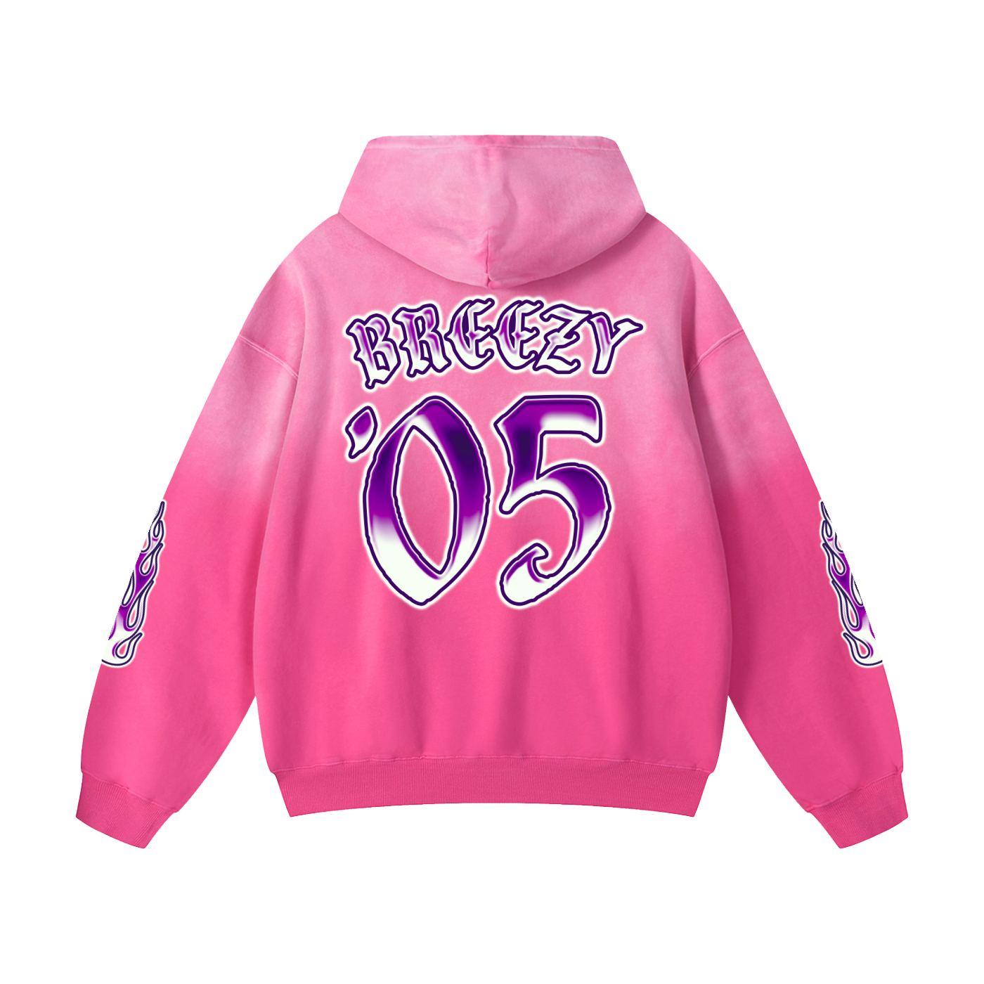 TEAM BREEZY INTERNATIONAL BLACKLETTER SUN-FADE PINK HOODIE
