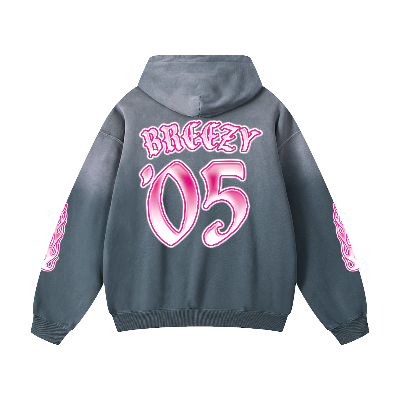 TEAM BREEZY INTERNATIONAL BLACKLETTER SUN-FADE GRAY HOODIE