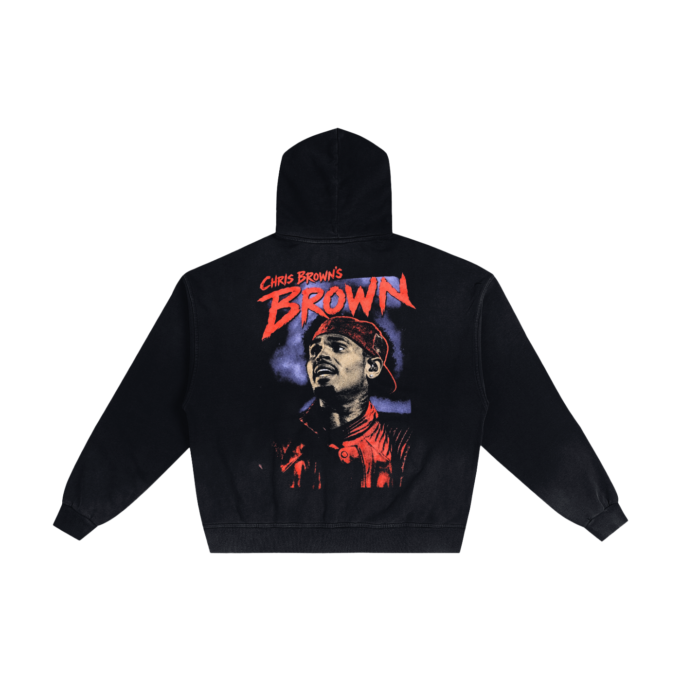 CHRIS BROWN'S BROWN Hand-Frayed Sunfade Zip Hoodie