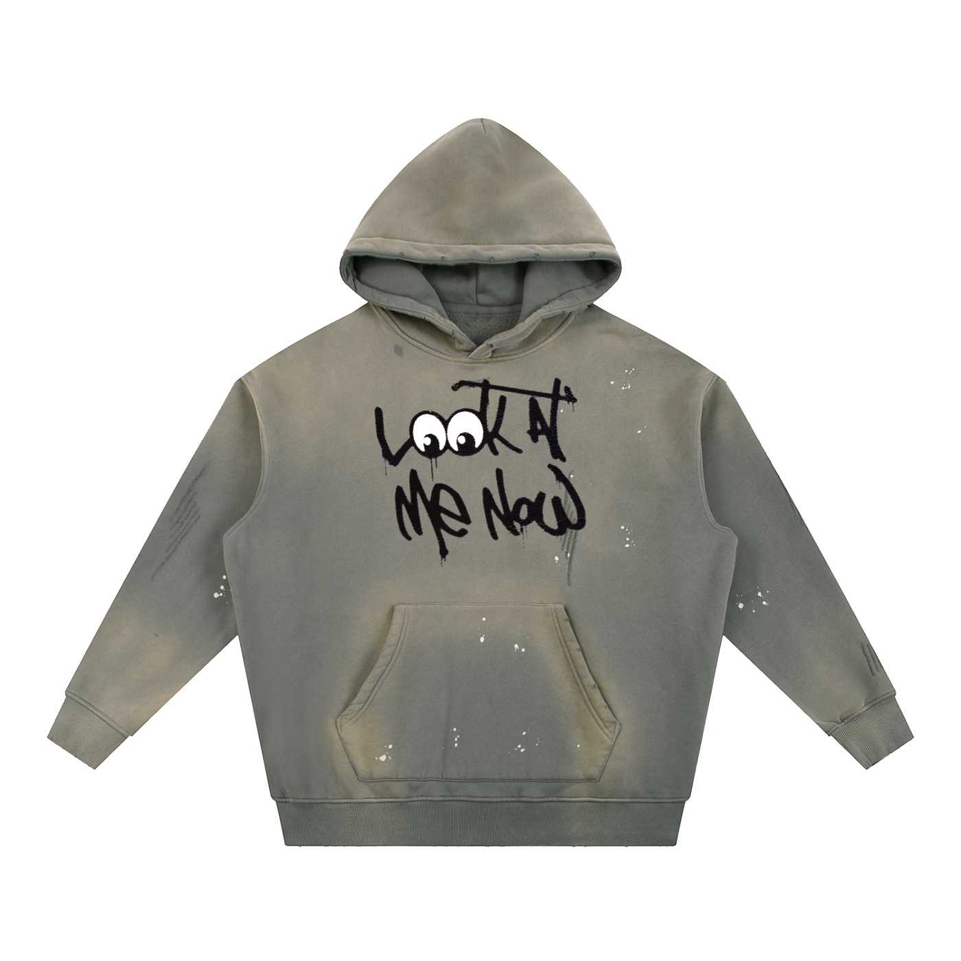 LOOK AT ME NOW 15TH ANNIVERSARY Vintage Washed Frayed Fleece Hoodie
