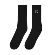 I <3 CB Black Embroidered Socks