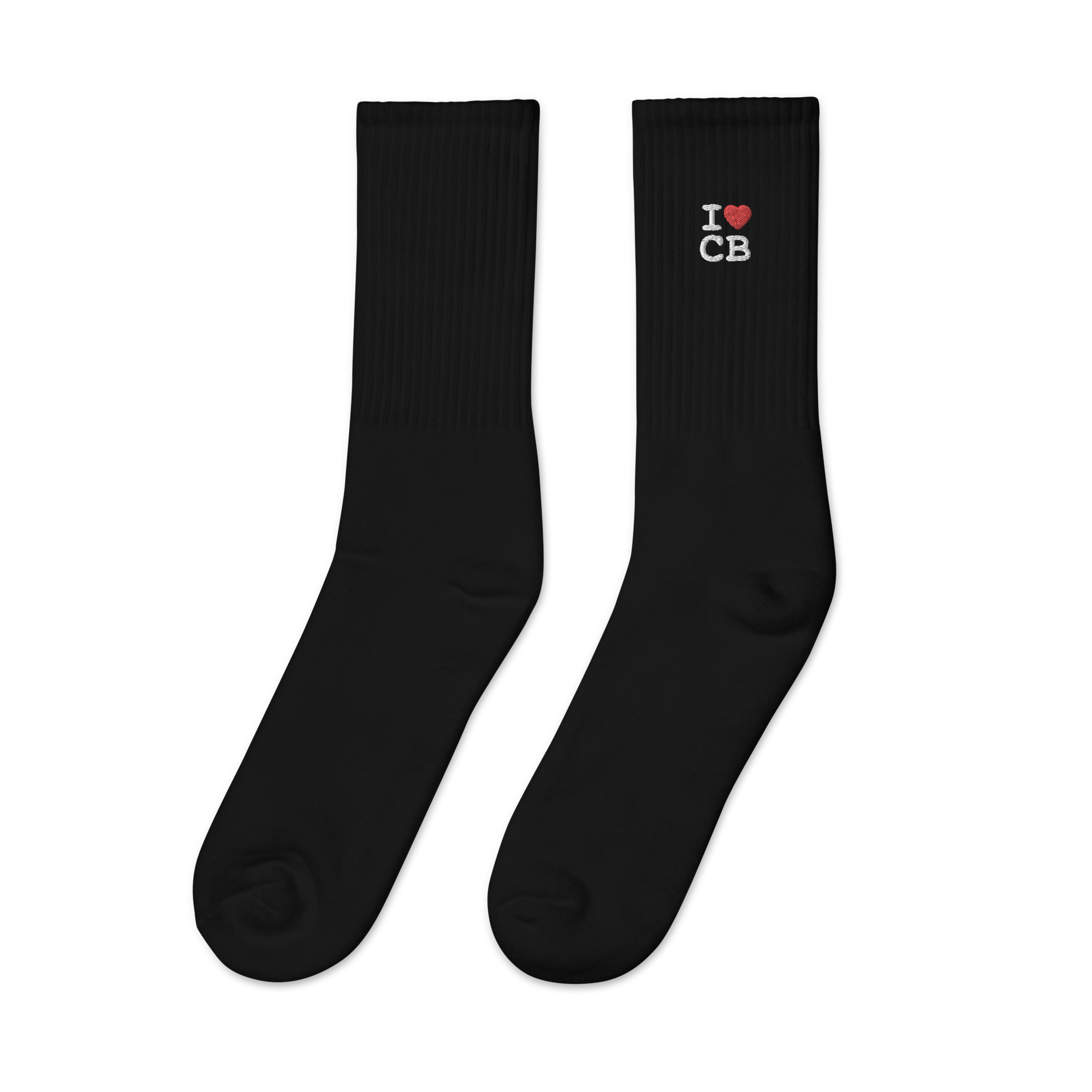 I <3 CB Black Embroidered Socks