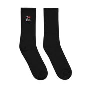 I <3 CB Black Embroidered Socks