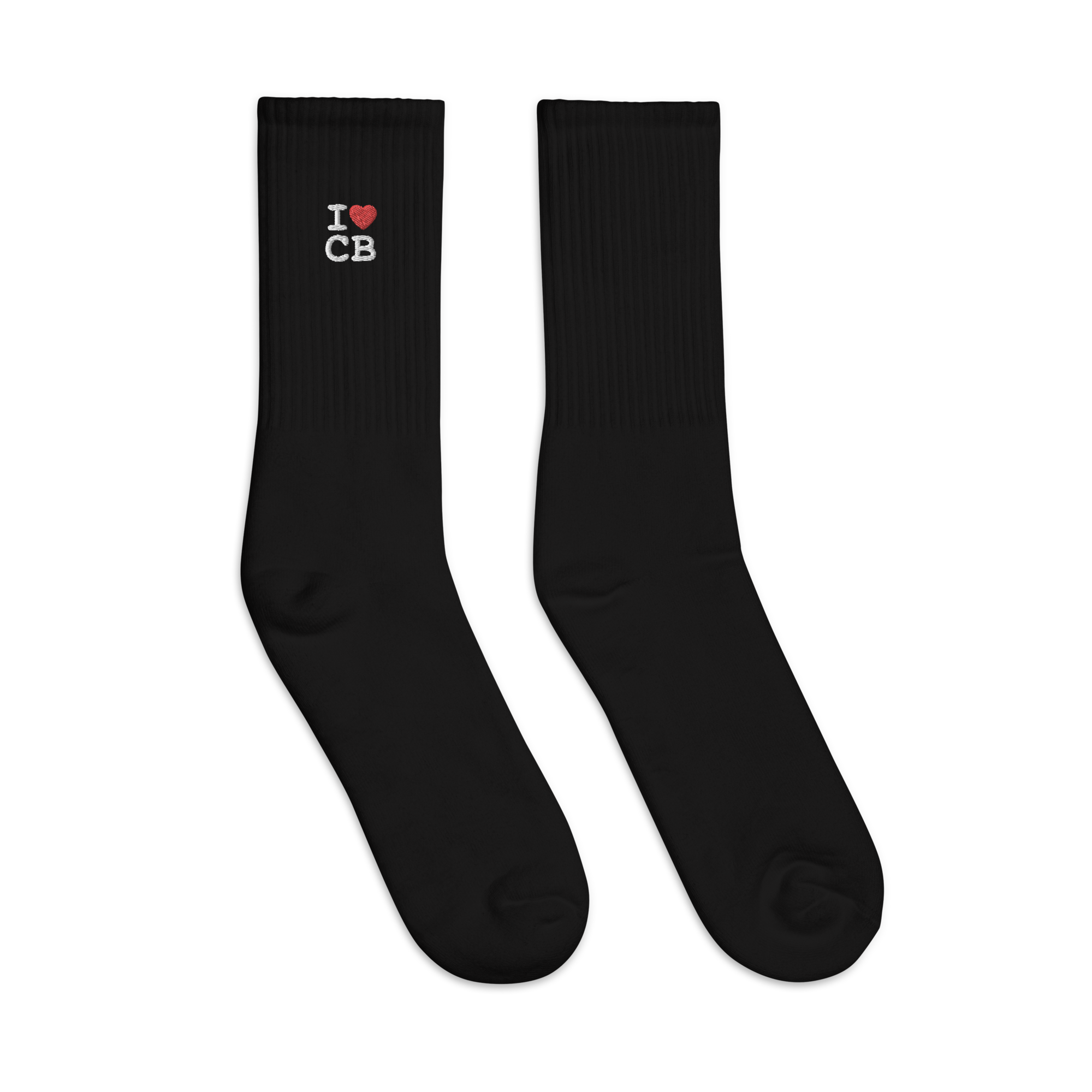 I <3 CB Black Embroidered Socks