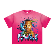 FAME 15TH ANNIVERSARY SPIRAL Sun Fade Raw Edge T-Shirt
