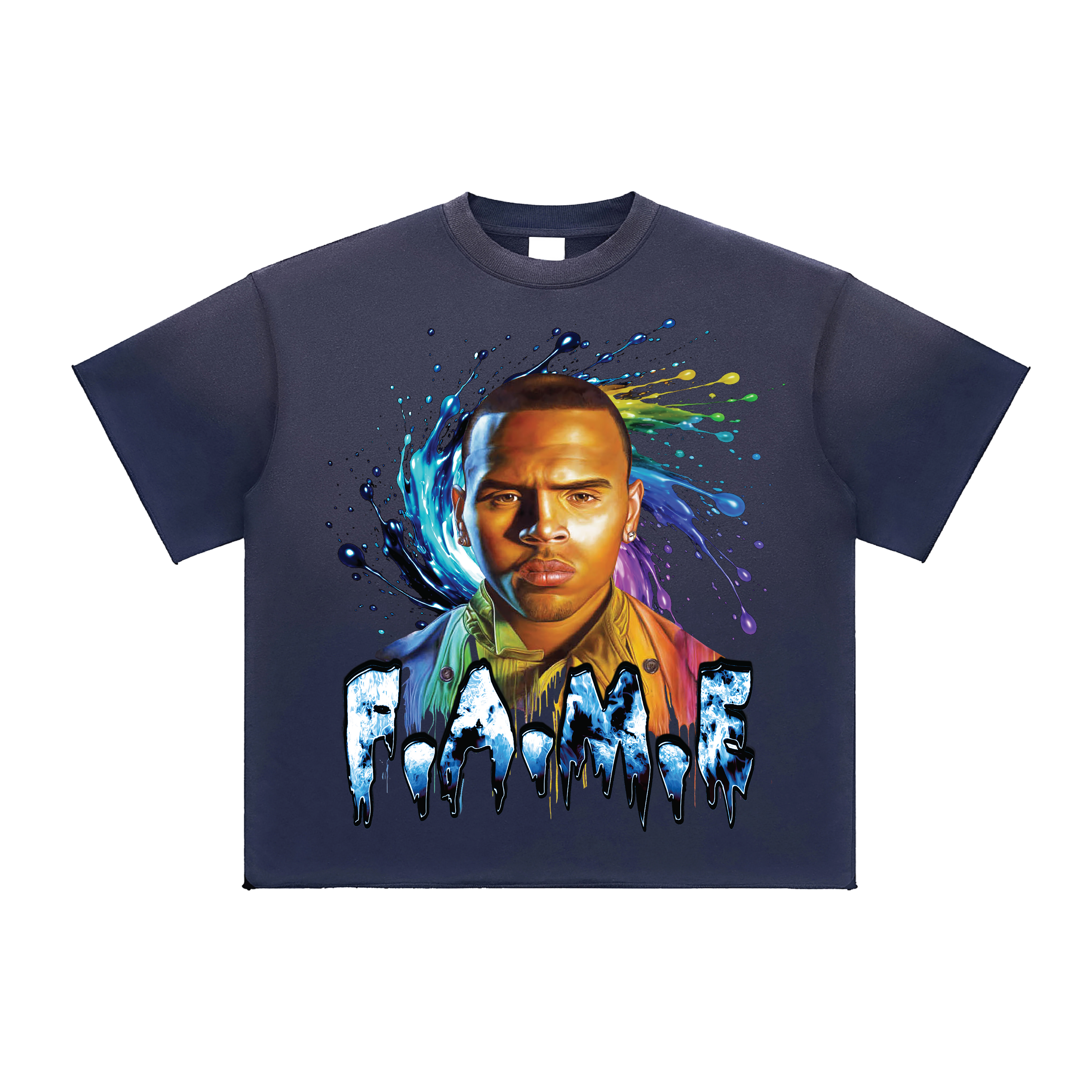 FAME 15TH ANNIVERSARY SPIRAL Sun Fade Raw Edge T-Shirt